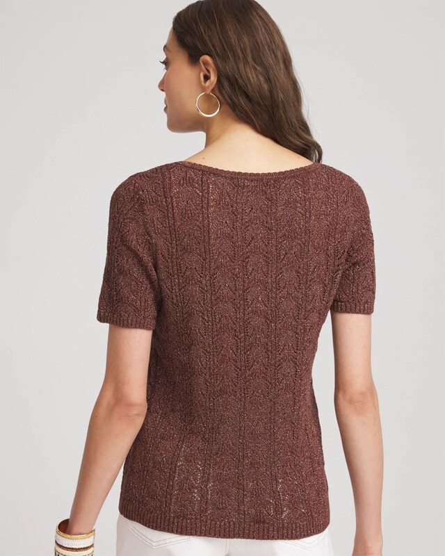 Pointelle Square-Neck Pullover Sweater - image 3